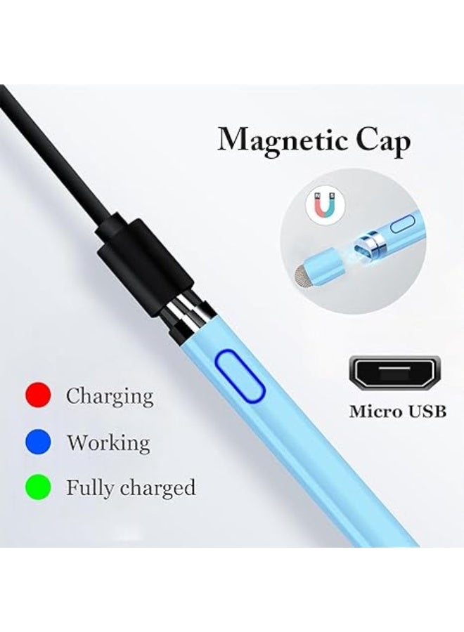 أكاليكس قلم لمس نشط لأجهزة آيفون وآيباد وأندرويد – قلم رقمي عالمي للأجهزة اللوحية والهواتف الذكية ذات الشاشات اللمسية – رأس دقيق، قابل لإعادة الشحن – أزرق - Image 2